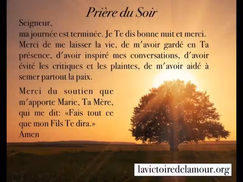 La Prière du Soir : Un Havre de Paix au Crépuscule de la Journée